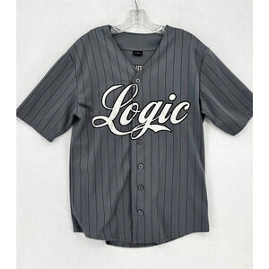 Logic 2015 The Incredible True Story 301 Gray Striped Baseball Jersey Sz M
